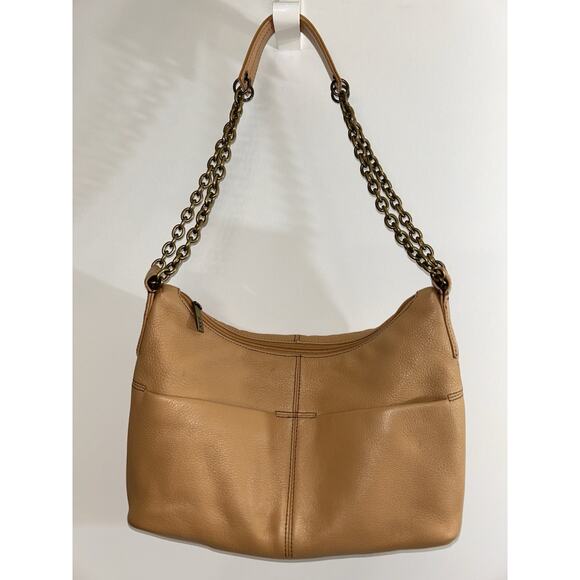 The Sak Original Hobo Small Shoulder Bag Tan Leather Purse - Picture 1 of 6